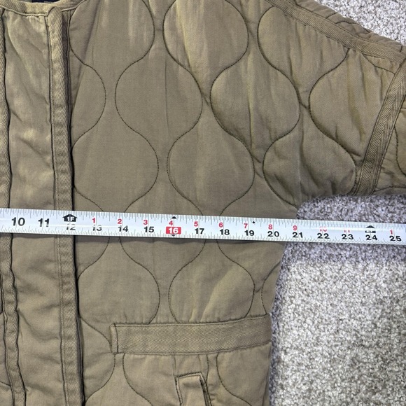 Madewell Jacket Womens Small Green Quilted Twill Collarless Snap Pockets Liner - Picture 4 of 8